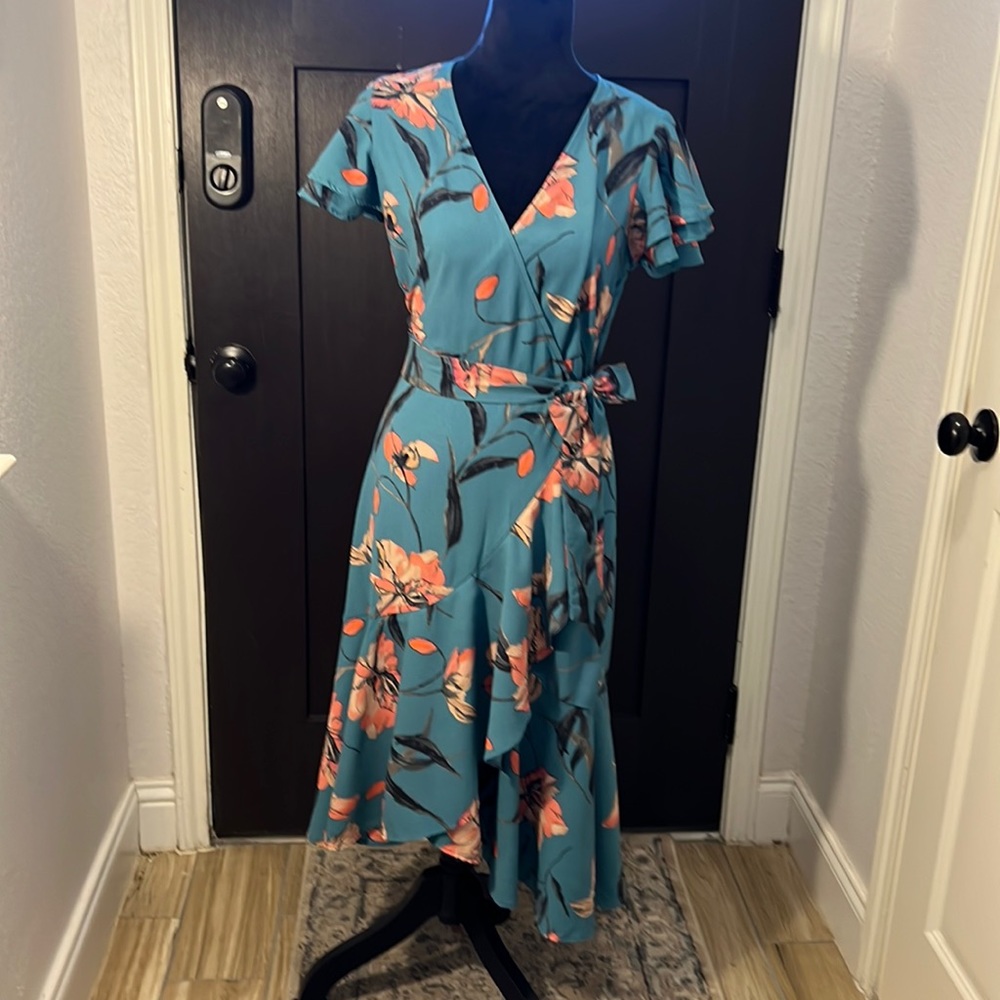 Teal Ruffle Dress